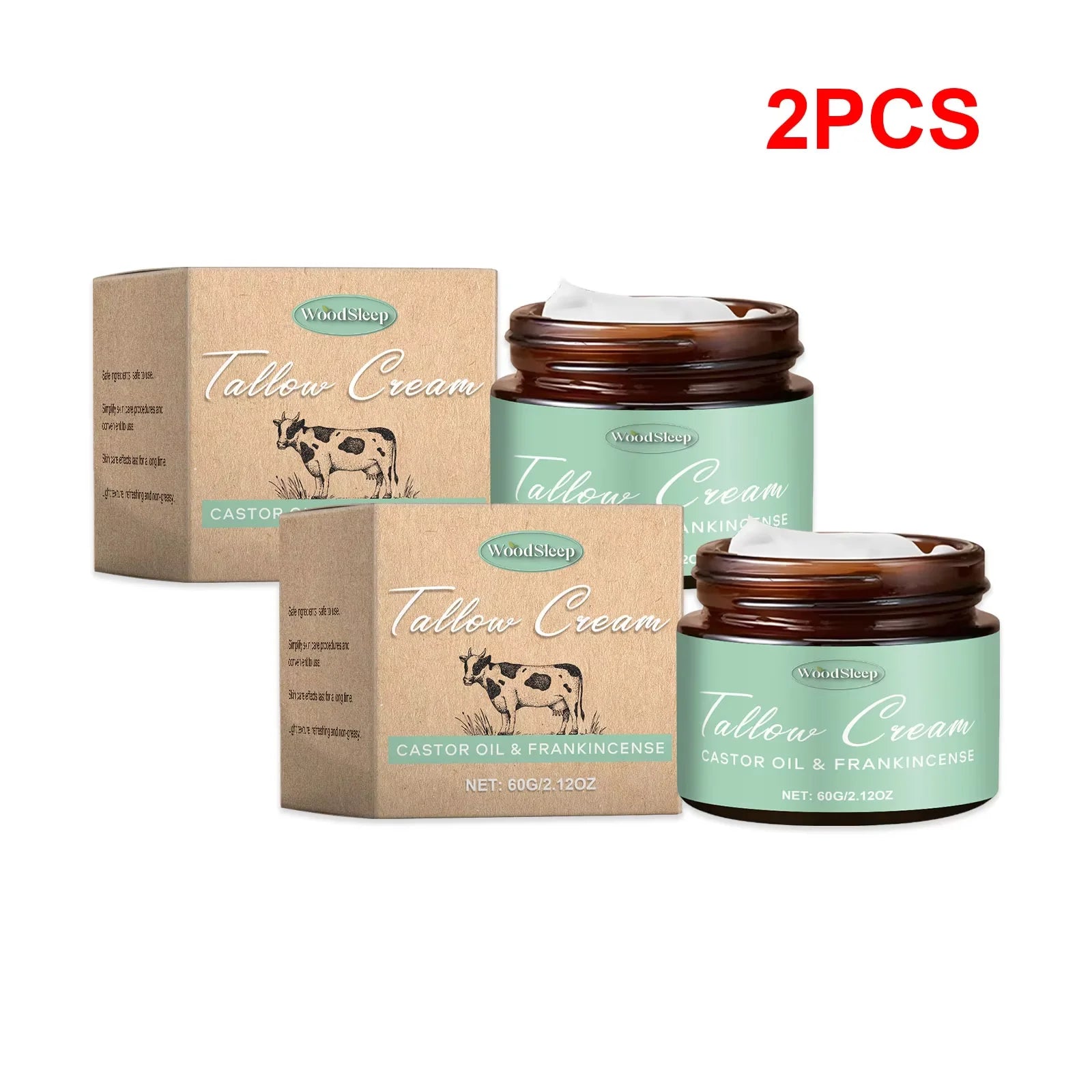 Beef Tallow Face Cream Anti Aging Fine Lines Deep Moisturizing Soothing Repair Damaged Day Skin Nourishing Face Body Lotion 60g