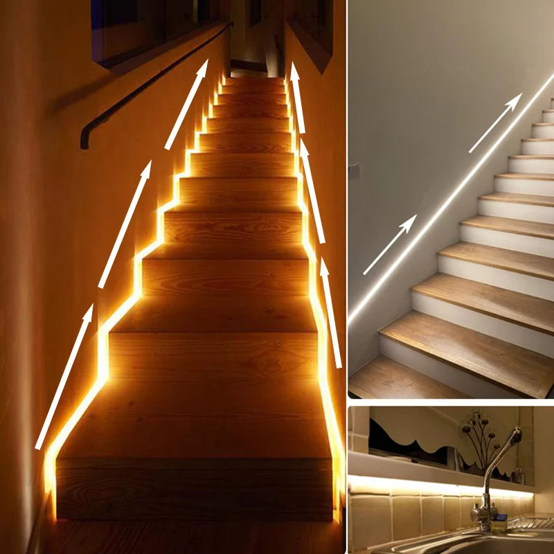 Running Water Flow Chasing LED Strip Lights 5V Motion Sensor Stairs Night Light for Room Corridor Ceiling Room Decor
