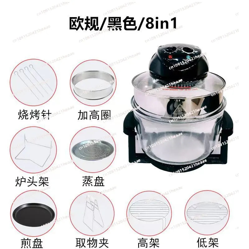 Suitable for 20L multifunctional large capacity household light wave stove, air fryer, glass electric fryer, french fry machine