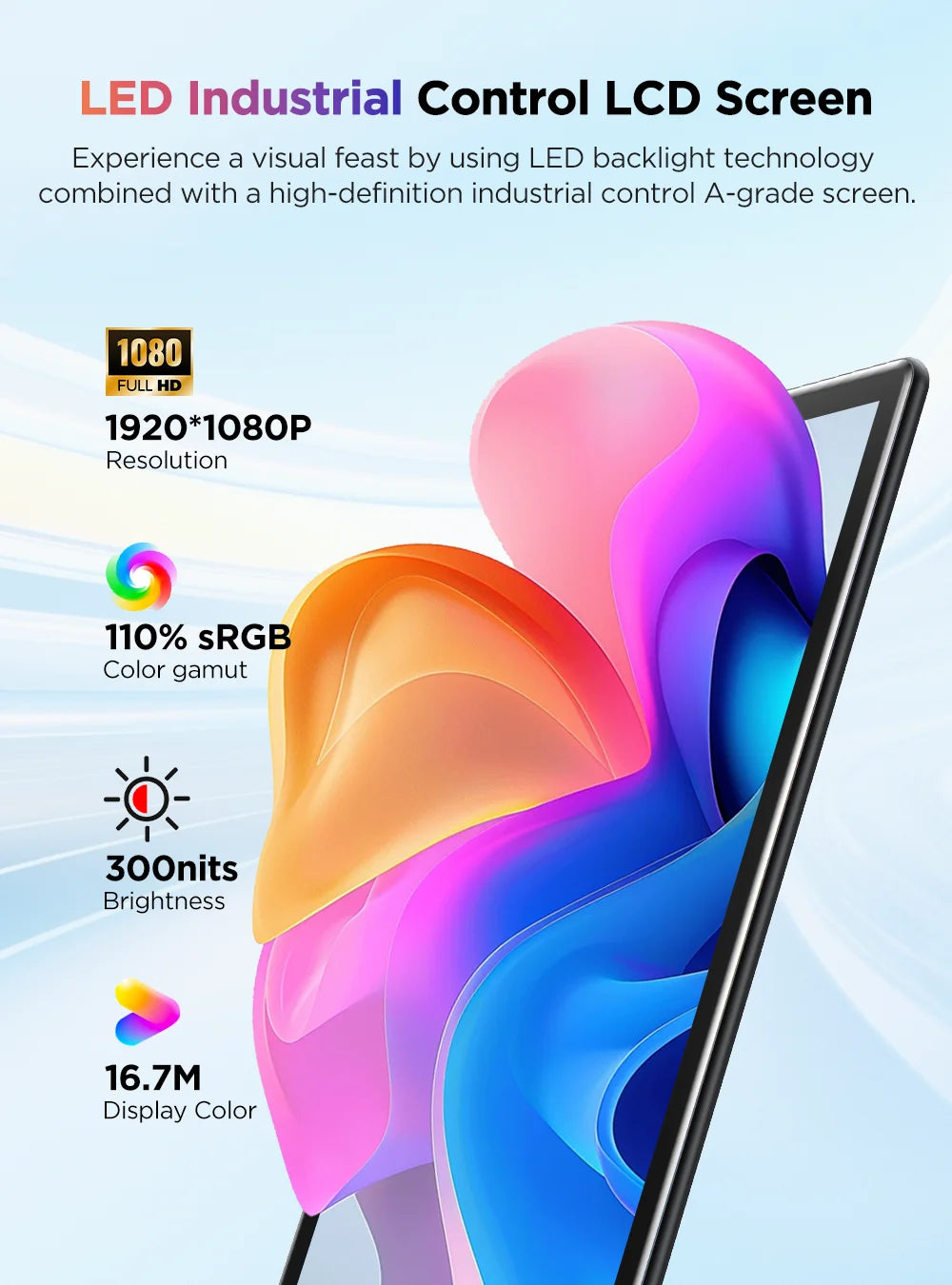 UPERFECT Touchscreen Portable Monitor 15.6'' HDR 1080P IPS Raspberry Pi VESA HDMI VGA DVI Industrial Input 2000:1 Contrast Ratio