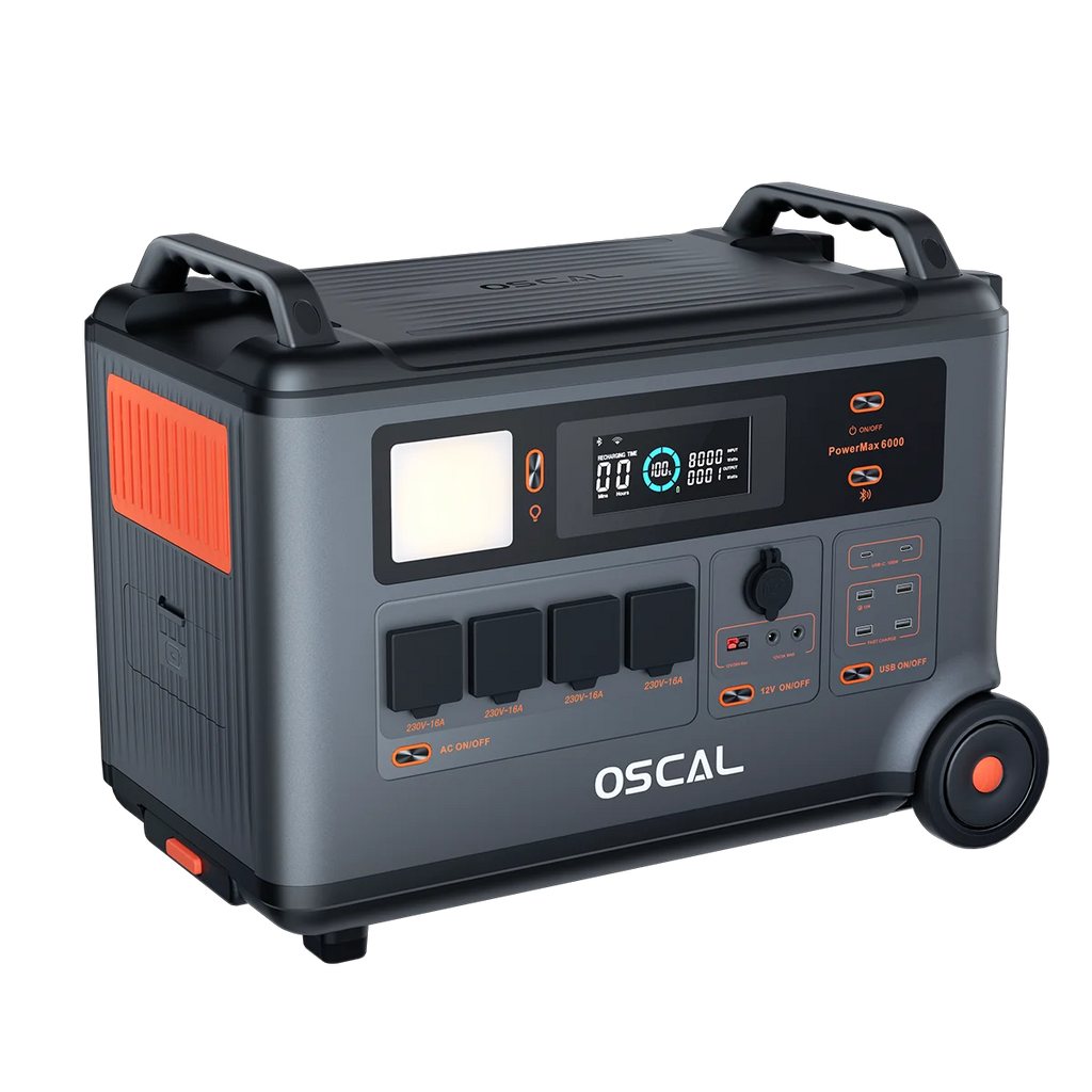 Oscal Powermax6000 Portable Charger 3600Wh LiFePO4 Power Station Tidesmit