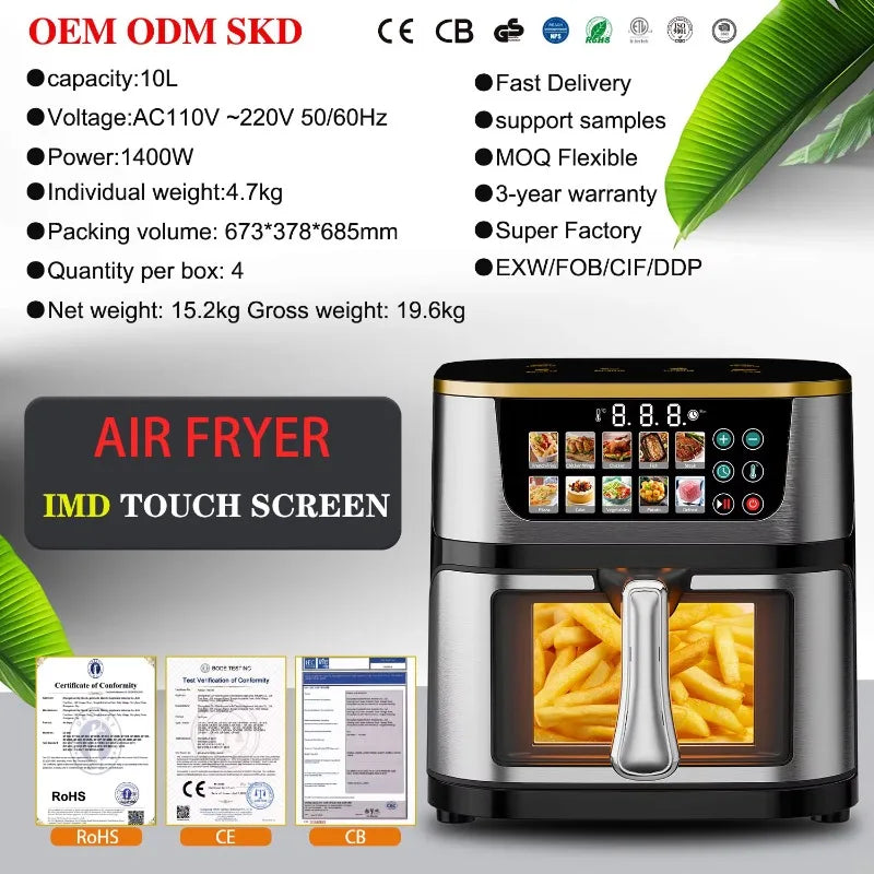Professional 12L 15L Digital Air Fryer Oven Stainless Steel Smart Multi Functional Large Capacity Commercial No Oil 2025 New