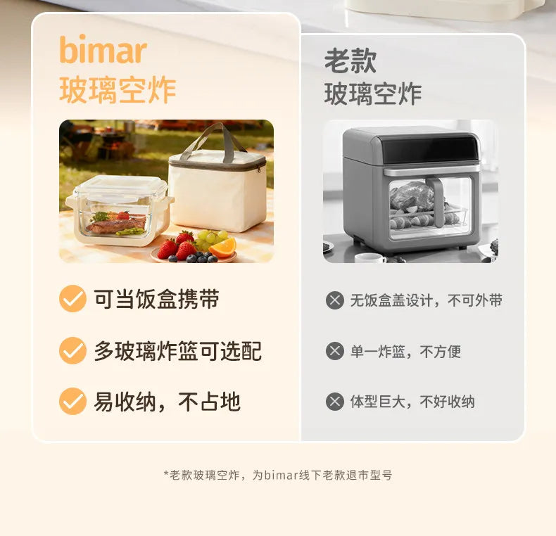 Air fryer household 2026 new visual high boron glass large-capacity frying and baking machine