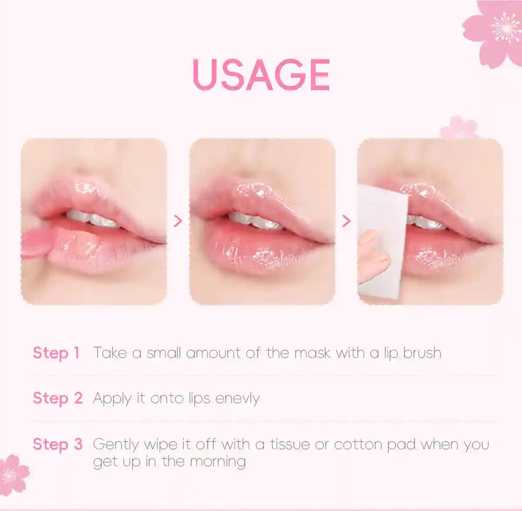 Sakura Lip Mask - Moisturizing Repair Treatment for Dry Lips 15g Lip Care Tidesmit