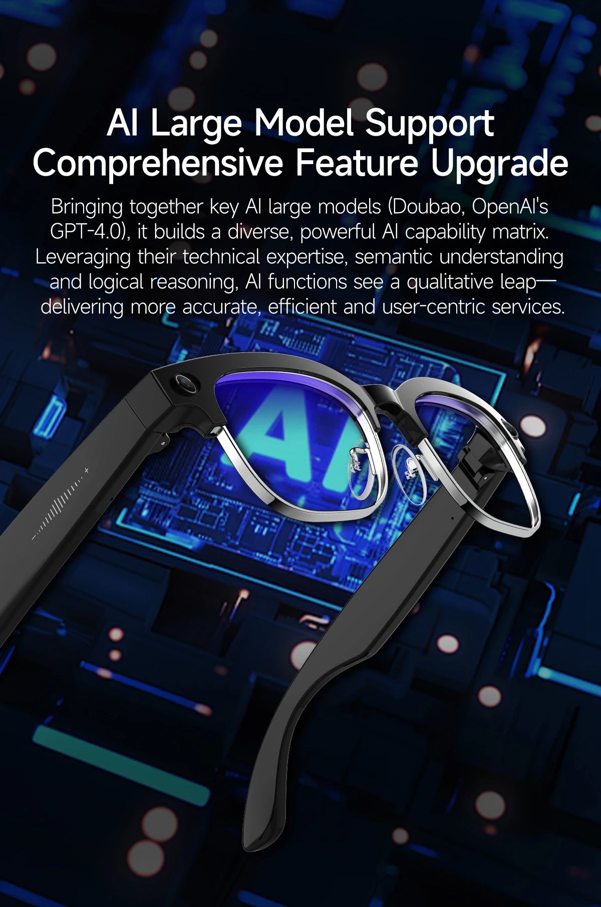Smart Bluetooth Glasses with AI Camera and Live Translation - Tidesmit Tidesmit