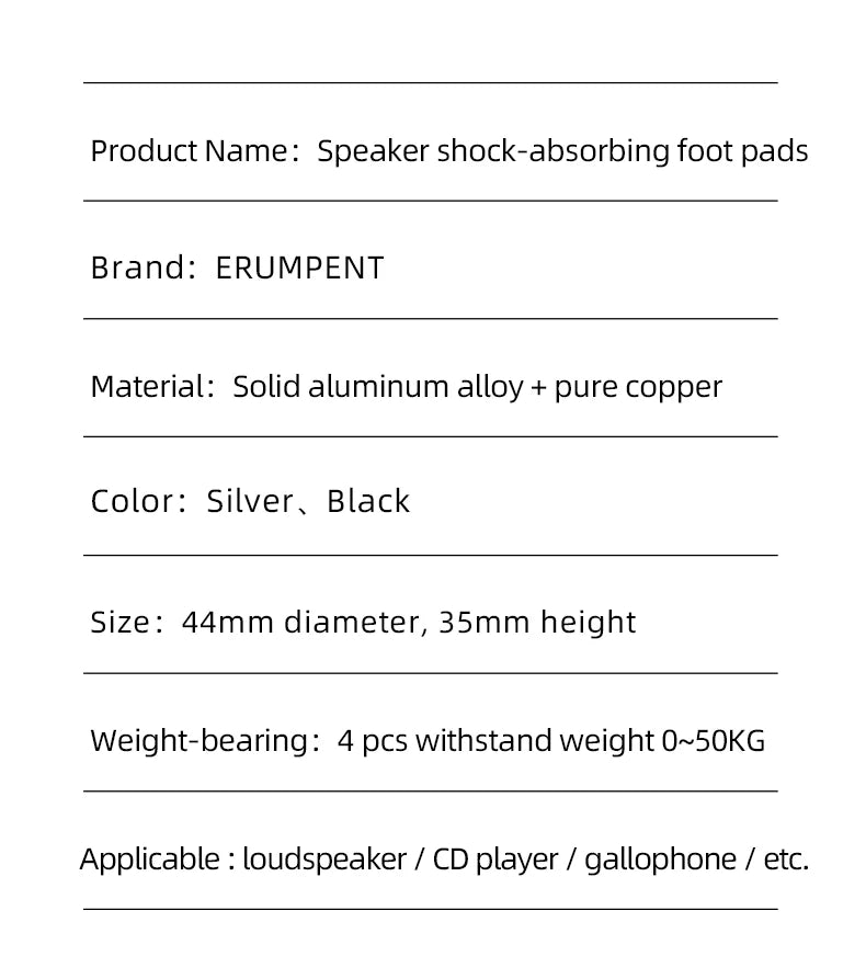 HiFi 4Pcs Speaker Spike Stand Foot Pads Aluminum Alloy Mixer Carbon Fiber Adjustable Shock-absorbing Feet Pegs for Speakers