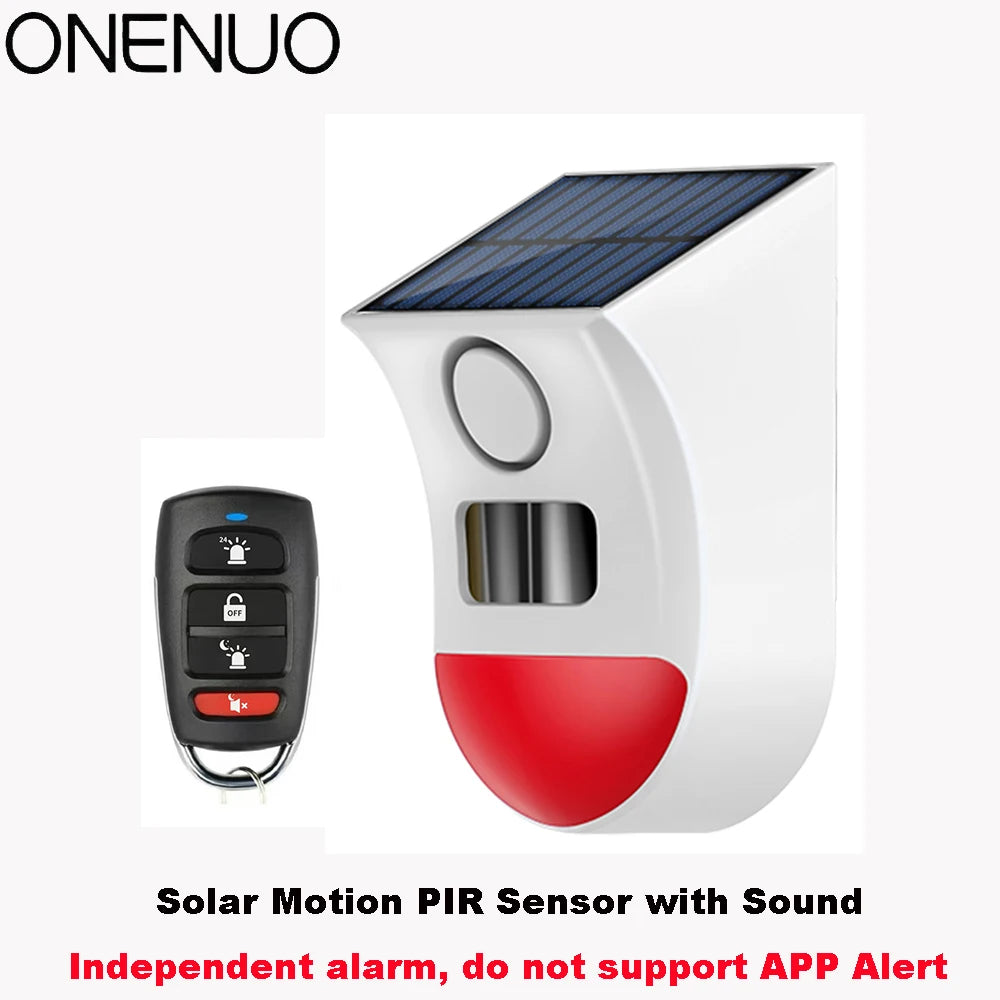 Solar WiFi Motion Sensor Alarm - Wireless Smart Home Security Siren Independent No APP Tidesmit