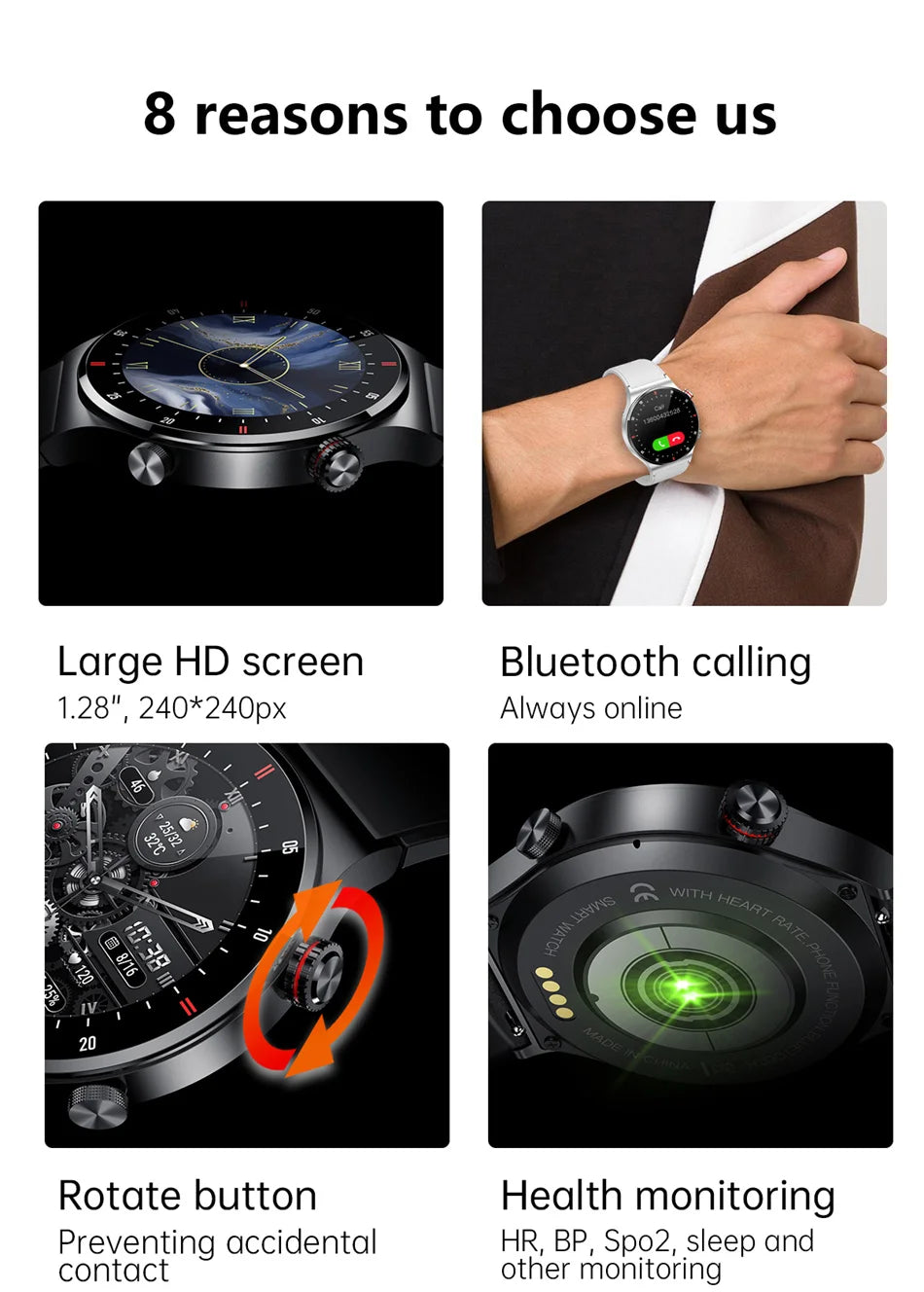 GPS ECG+PPG Bluetooth Call Smart Watch Men 2026 Sports Bracelet NFC Waterproof Custom Watch Face Men SmartWatch For IOS Android