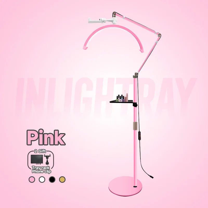 Half Moon Eyelash Lamp - LED Salon Light with Adjustable Color Temperature Pink Standard China Mainland Tidesmit
