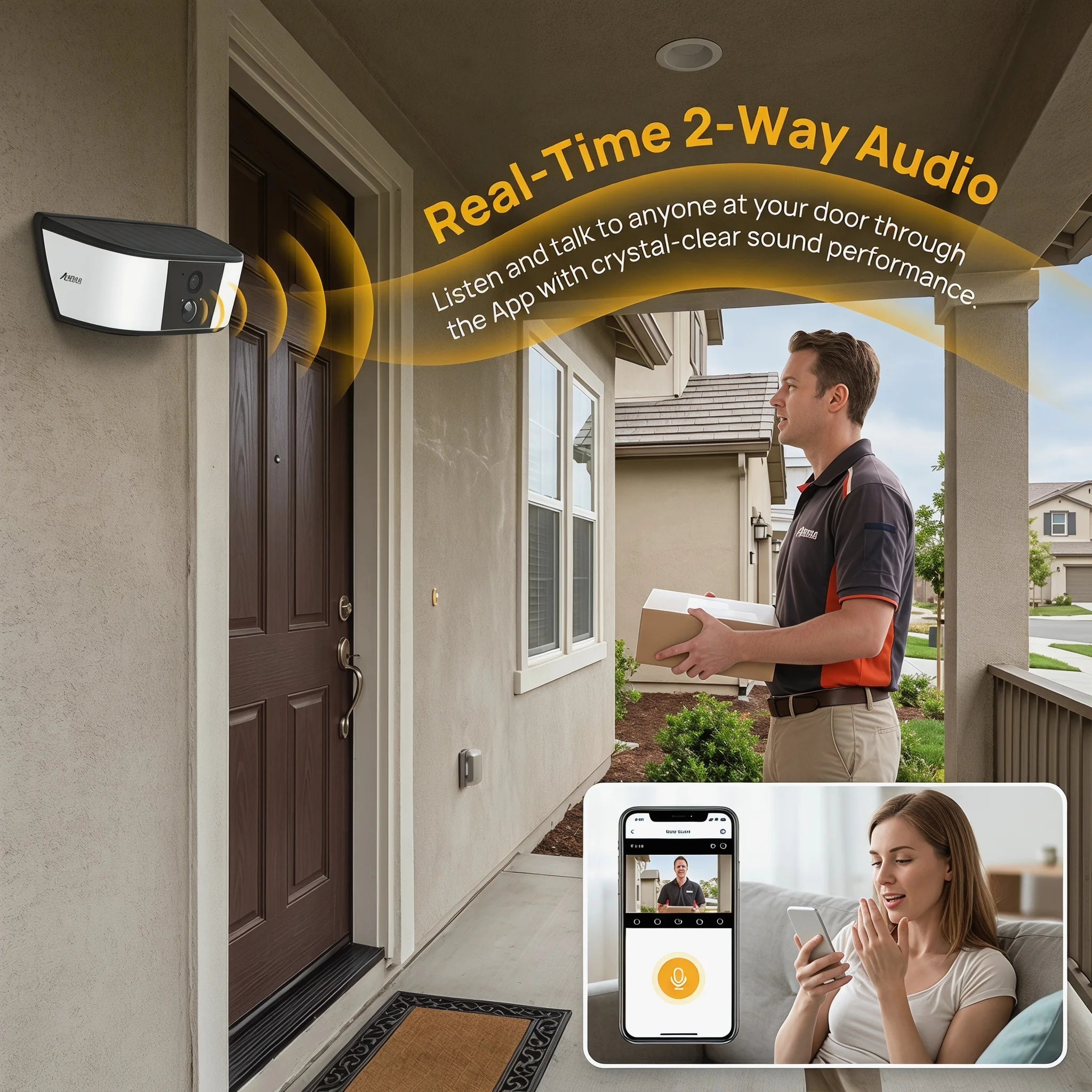 ANRAN 1296P Floodlight WiFi Solar Camera Security Outdoor Wireless Camera Human Detection Alarm Surveillance HD Two Way Audio
