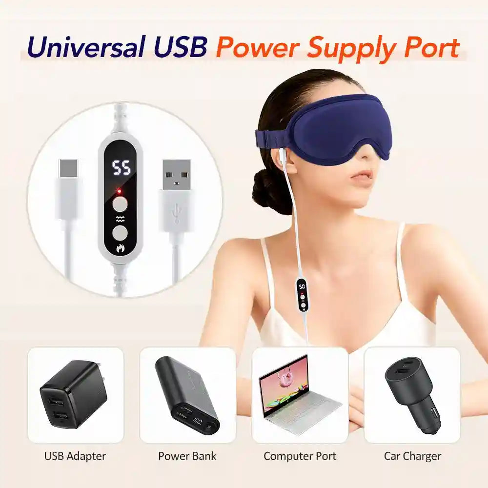 Heated Eye Massager Mask for Eye Strain Relief and Rechargeable Sleep Eye Massage Instrument Tidesmit