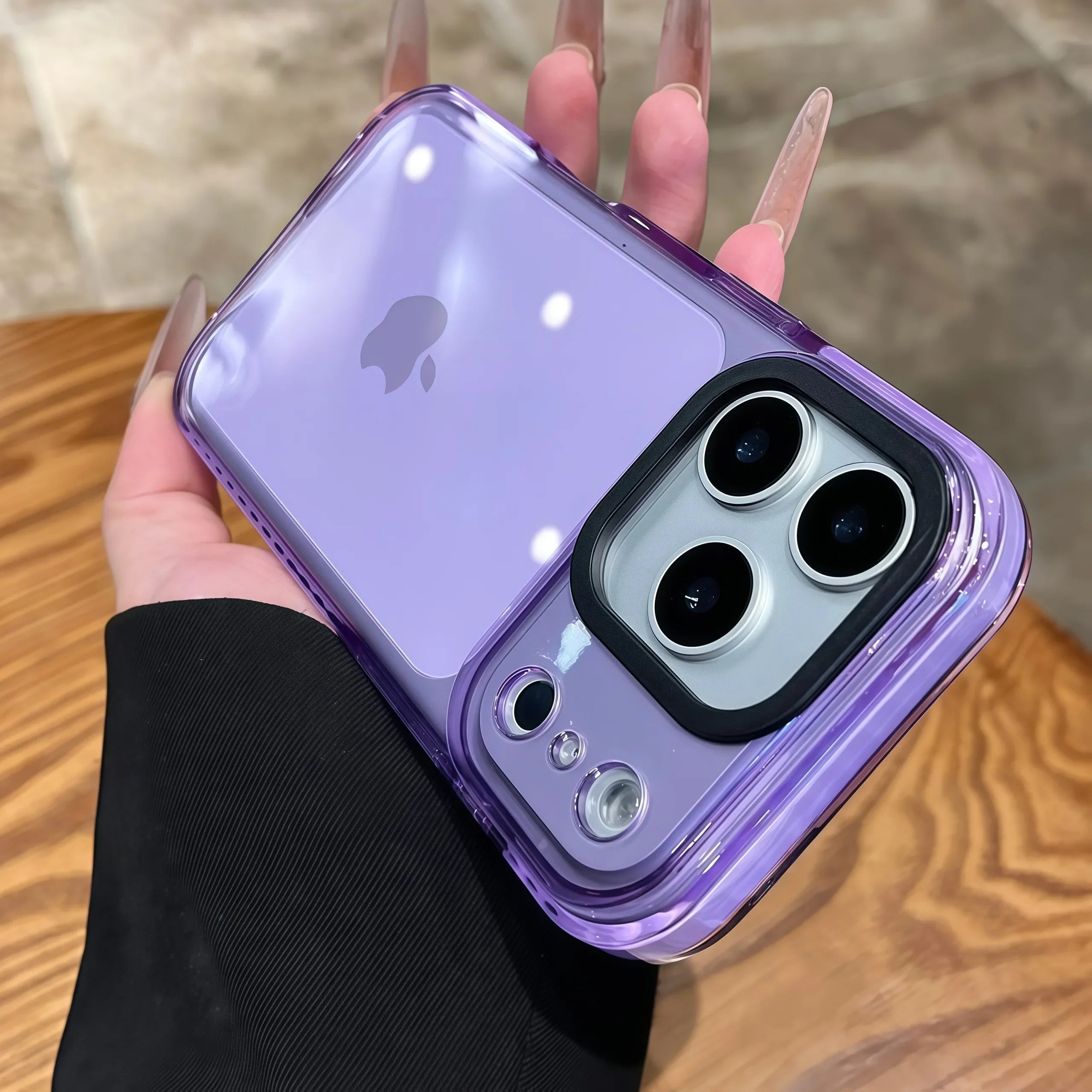 iPhone 16 Clear Phone Case - Military-Grade Shockproof Slim Fit Cover Purple Tidesmit