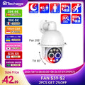 Techage 8MP POE IP Camera Dual Lens HD CCTV Video Smart AI Outdoor Audio Auto Tracking PTZ  Camera Surveillance Security System