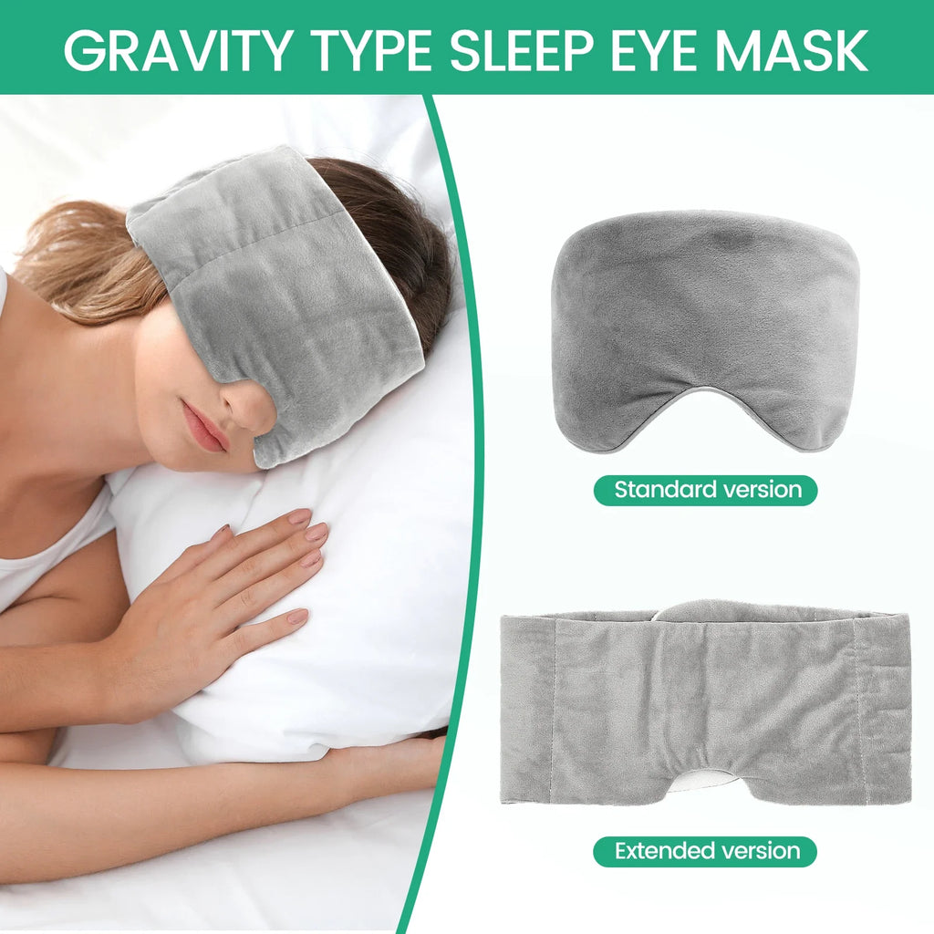 Weighted Eye Mask Soft Breathable Blackout Sleep Mask with Adjustable Sticky Strap Removable Weighted Eye Cover for Sleeping
