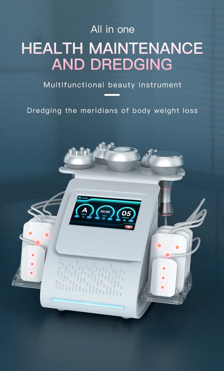 80K Ultrasonic Cavitation Machine: 6-in-1 Body Slimming Device Body Shaping Massage Equipment Tidesmit