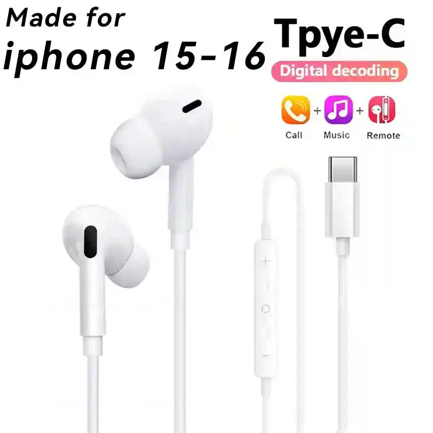 Wired Earphones for iPhone - Noise Isolating Buds by Tidesmit for iphone15-16 2 Tidesmit
