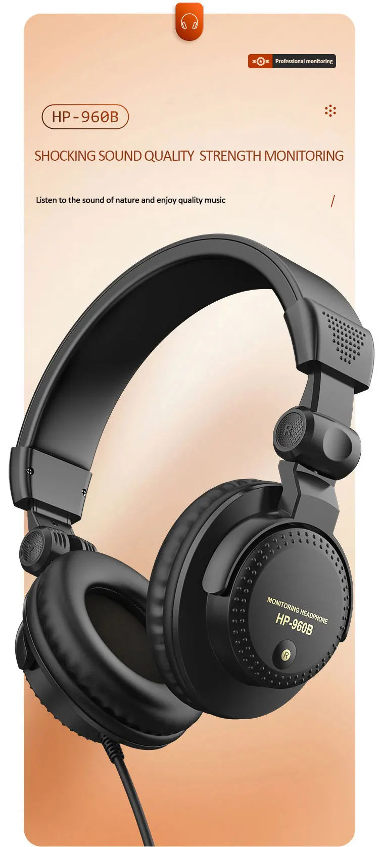 Studio Monitor Headphones with Active Noise Cancellation - Wired Over-Ear Tidesmit