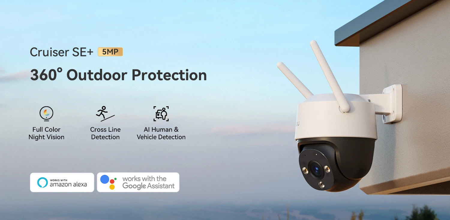 IMOU Cruiser SE+ Series Outdoor Wi-Fi Camera IP66 Weatherproof Camera 8X Digital Zoom Night Vision AI Human Detection Camera