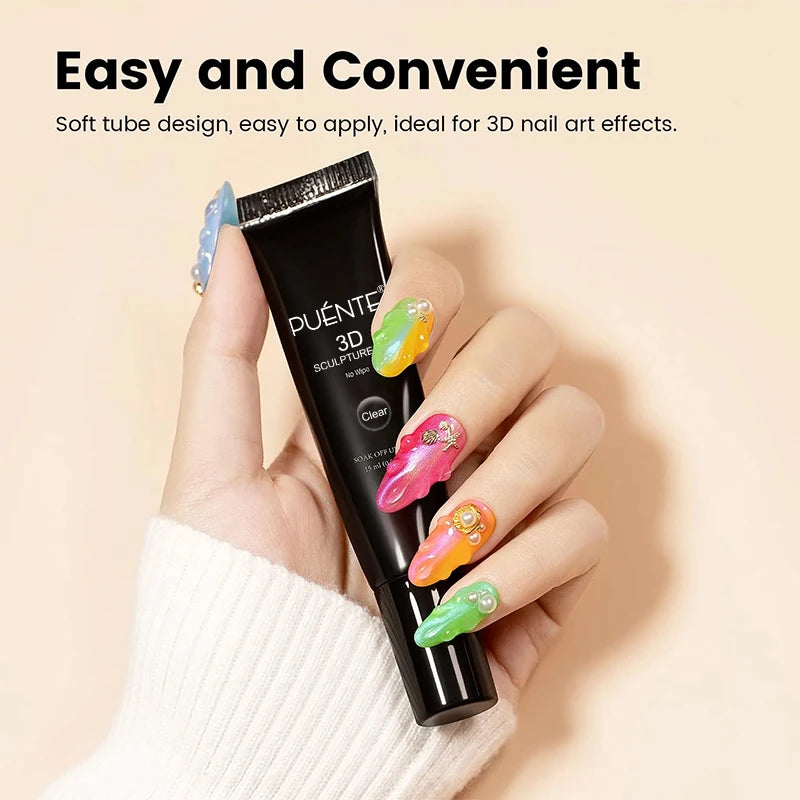 3D Sculpture Gel Nail Polish 15ml - Professional Soak Off Formula Permanent Makeup Machines Tidesmit