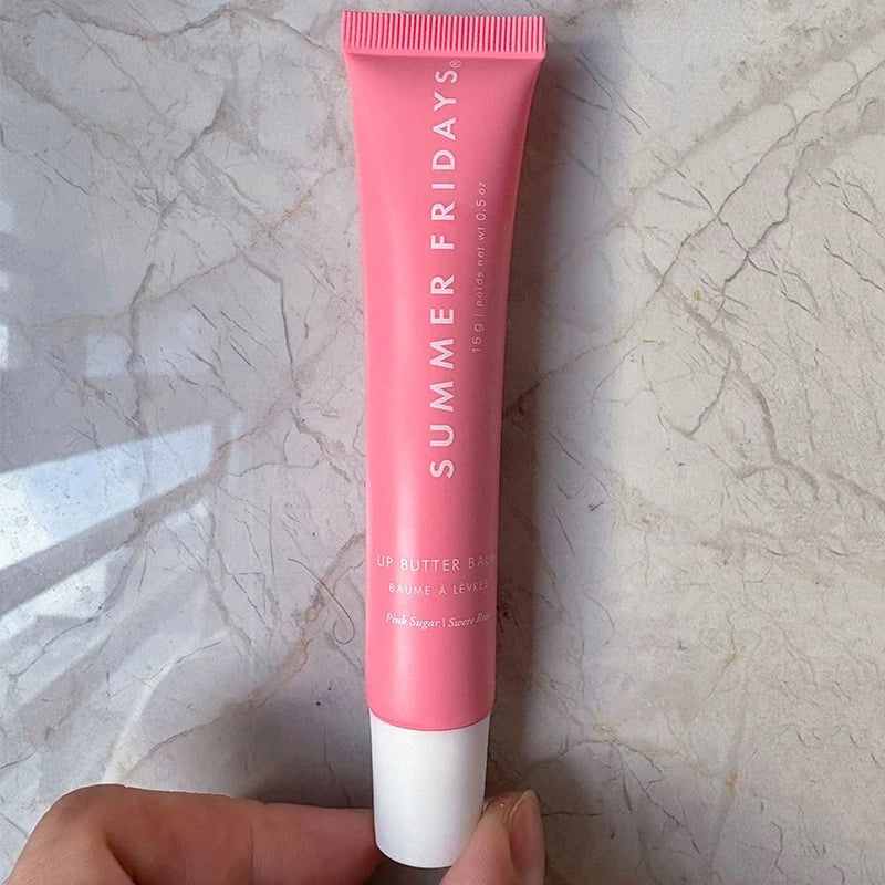 Tidesmit Summer Friday Vanilla Beige moisturizing lip balm set showing smooth transparent mirror finish texture