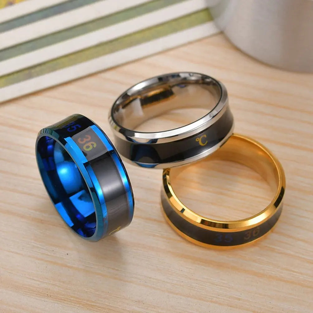 Temperature Sensitive Smart Health Ring - Stainless Steel Biometric Tracker Tidesmit