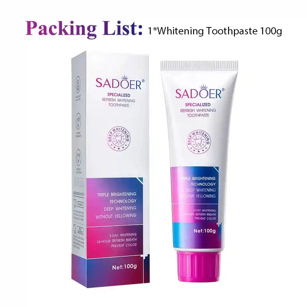 Tidesmit 3-pack teeth whitening toothpaste for sensitive teeth removing coffee and wine stains for fresh breath