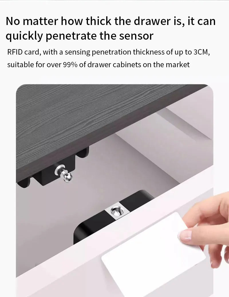 Support Tuya App Bluetooth Cabinet Drawer Invisible Electronic Lock 13.56M RF Card Smart Drawer Lock Keyless