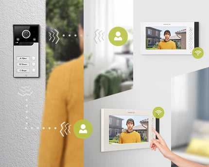 HOMSECUR Tuya App 7" WIFI Video Door Phone Intercom Doorbell Auto Recording For 3 Families