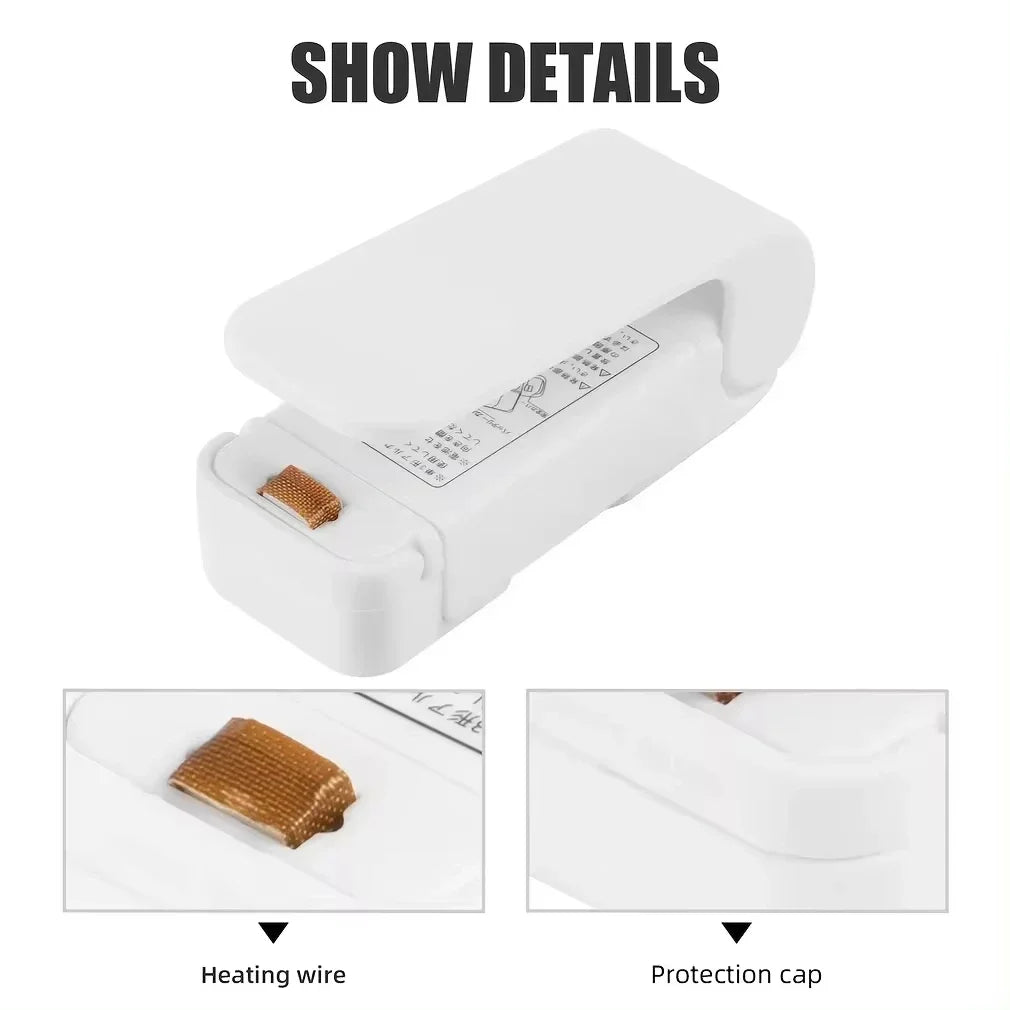 Vacuum Sealer Mini Snacks Sealing Household Heat Plastic Sealing Machine Handheld Food Preservation Portable Kitchen Gadget Safe