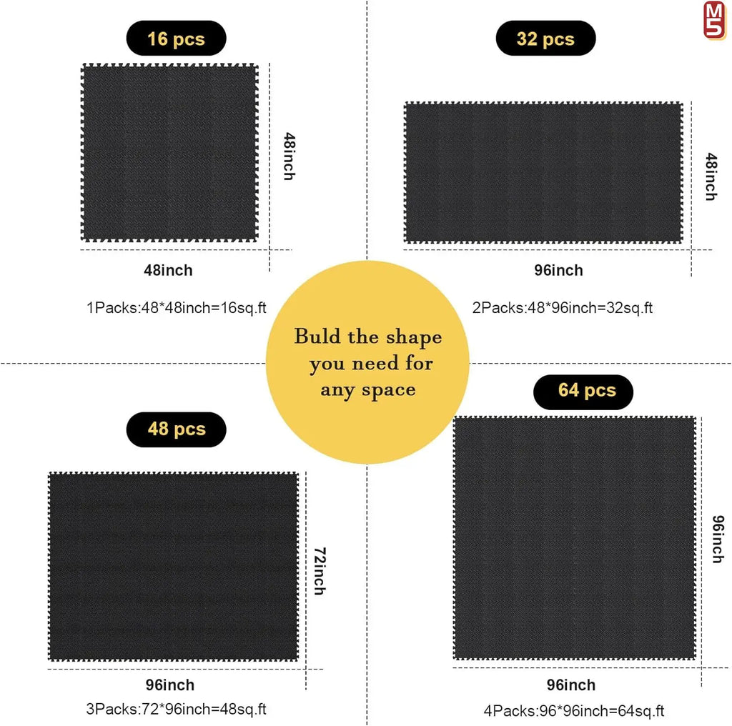 Massage Cushion Puzzle Mat - Non-Slip EVA Foam Exercise Tiles Massage Cushion Tidesmit