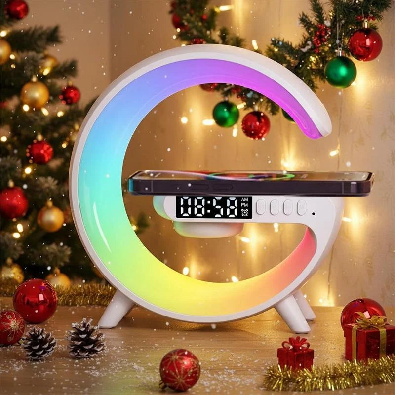 Wireless Charging Alarm Clock Speaker with Ambient Light & Bluetooth Tidesmit