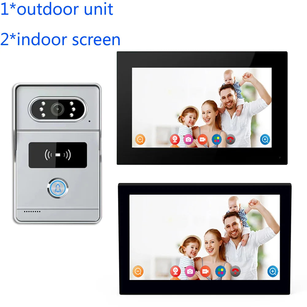 Wireless Wifi Video Doorbell System 1080P Doorphone Door Camera 7 Inch Touch Screen Video Intercom