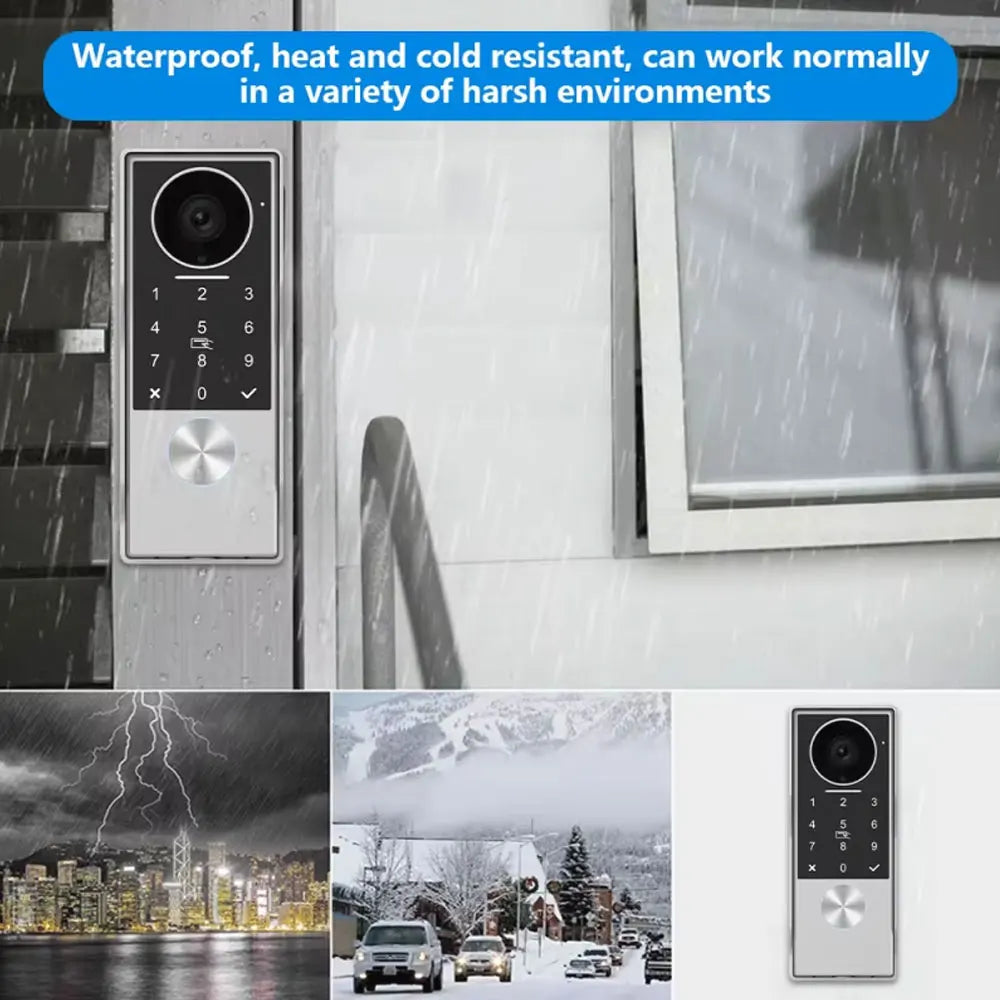 7/10inch Touch Screen 5G WiFi Video Doorbell 2-Wire TUYA Smart 1080P Camera Video Doorphone Intercom Password IC Card APP Unlock