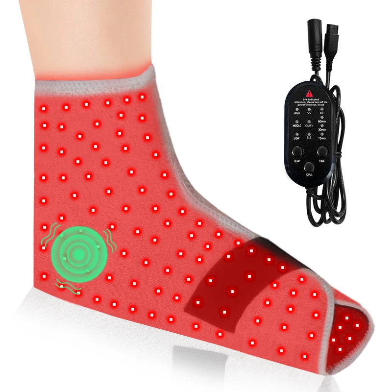 Red Light Heated Ankle Wrap for Targeted Pain Relief and Recovery Relaxation Treatment Tidesmit