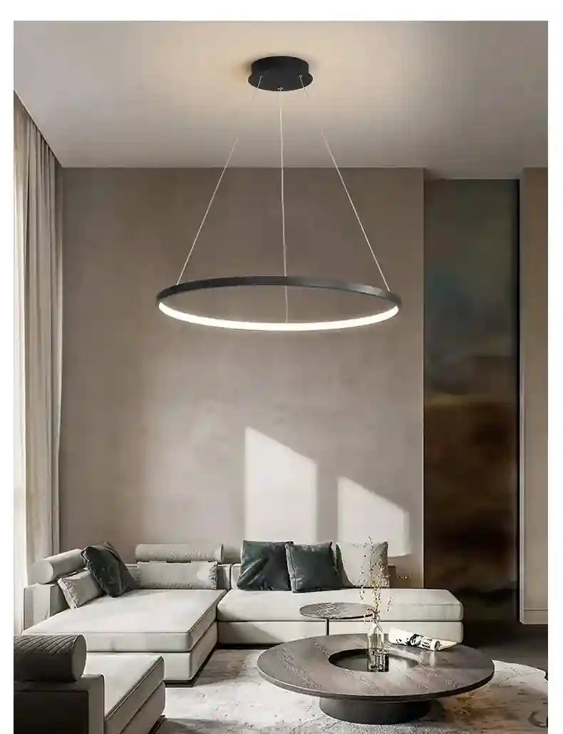 Modern LED Ring Light – Minimalist Dimmable Chandelier for Studio Tidesmit
