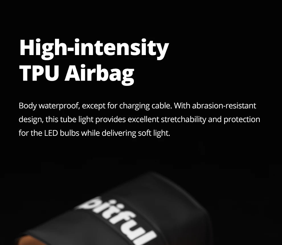 High-intensity TPU airbag tube light for LED protection with a waterproof, abrasion-resistant, and flexible design.