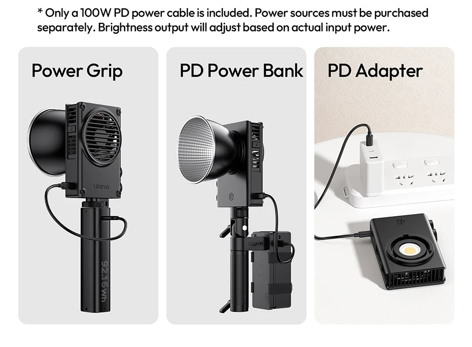 100W Portable COB LED Video Light - Adjustable Bi-Color Bowens Mount Tidesmit