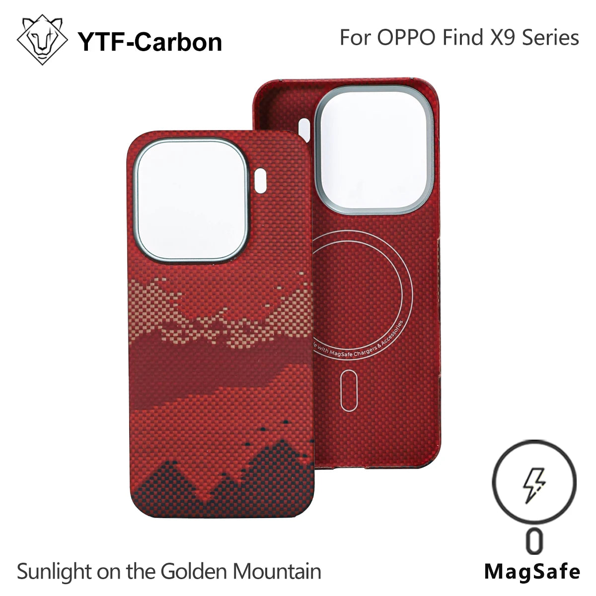 Oppo Find X9 Pro Carbon Fiber Case - Slim Magnetic Protection Red Mag Carbon Fiber Tidesmit