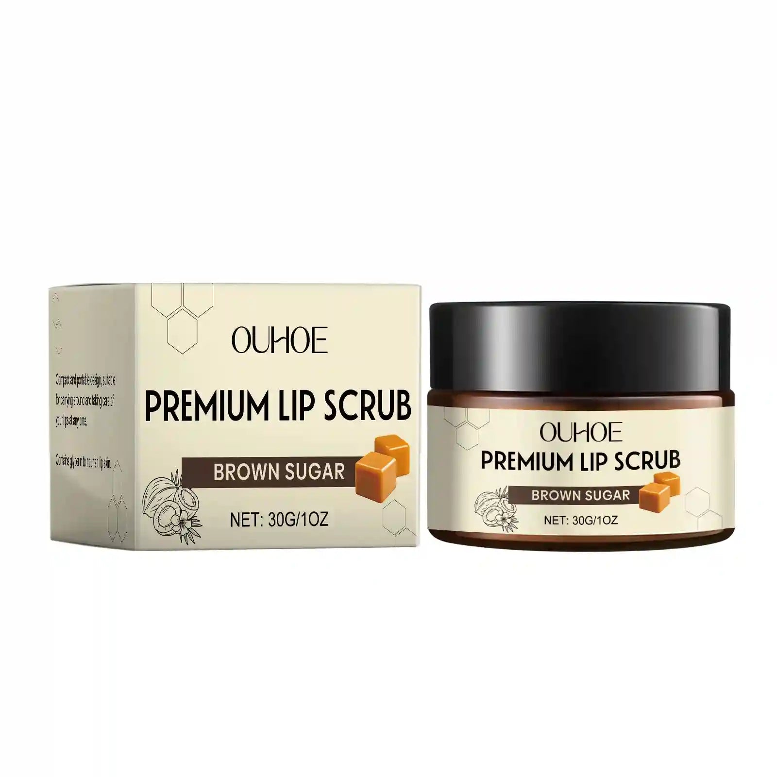 Brown Sugar Lip Scrub - Gentle Exfoliating Lip Treatment (30g) Lip Care 30g Boxed Tidesmit