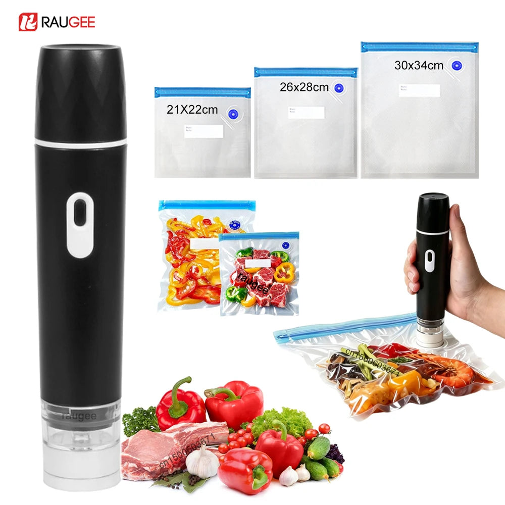 Vacuum Sealer Pump Mini Handheld Food Sealing Pump Electric Sealing Machine Automatic Air Pump with Reusable Vacuum Sealer Bags