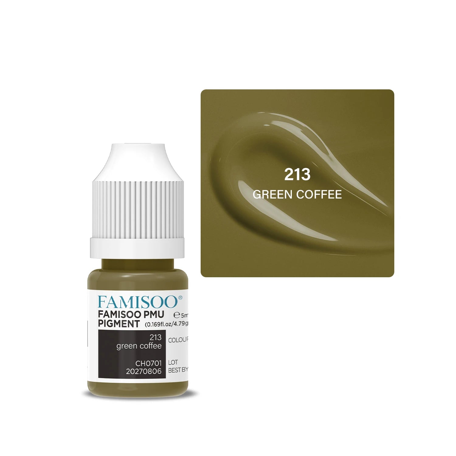 Professional Microblading Eyebrow Tattoo Ink - Long-Lasting 5ml Pigment Permanent Makeup Machines 213 Green coffee China