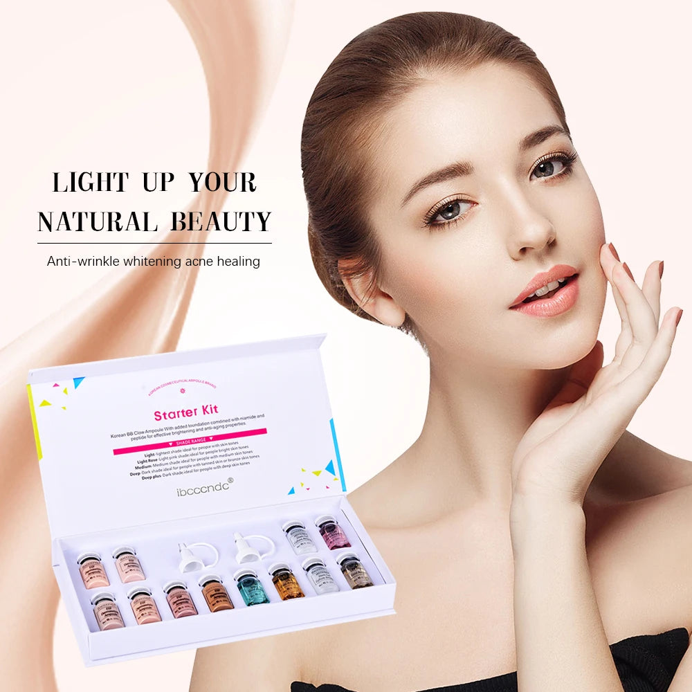 Tidesmit Korea BB Cream Glow serum starter kit texture close-up featuring niacinamide and peptides for radiant skin