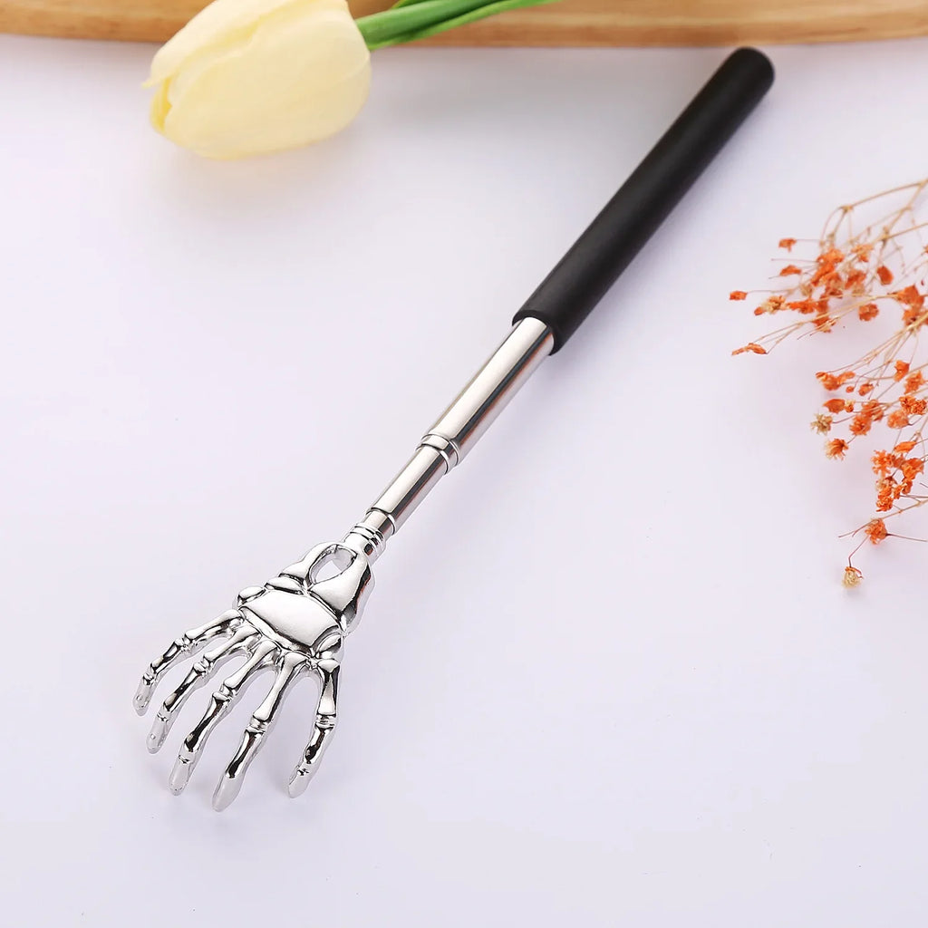 Portable Telescopic Back Scratcher - Stainless Steel Extendable Tool Back Massage Instrument black Tidesmit
