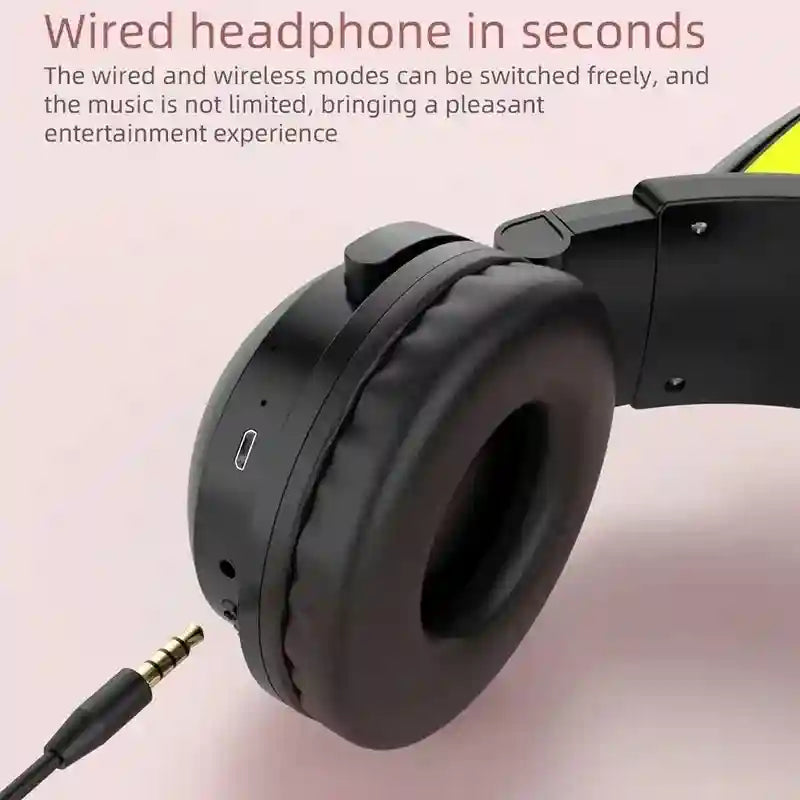 Wireless Cat Ear Headphones with RGB LED - Low Latency Audio Tidesmit