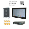 Dahua original IP Video Intercom KIT,VTO2211G-WP & VTH5341G-W & PoE switch,support phone app, RFID Card Unlock