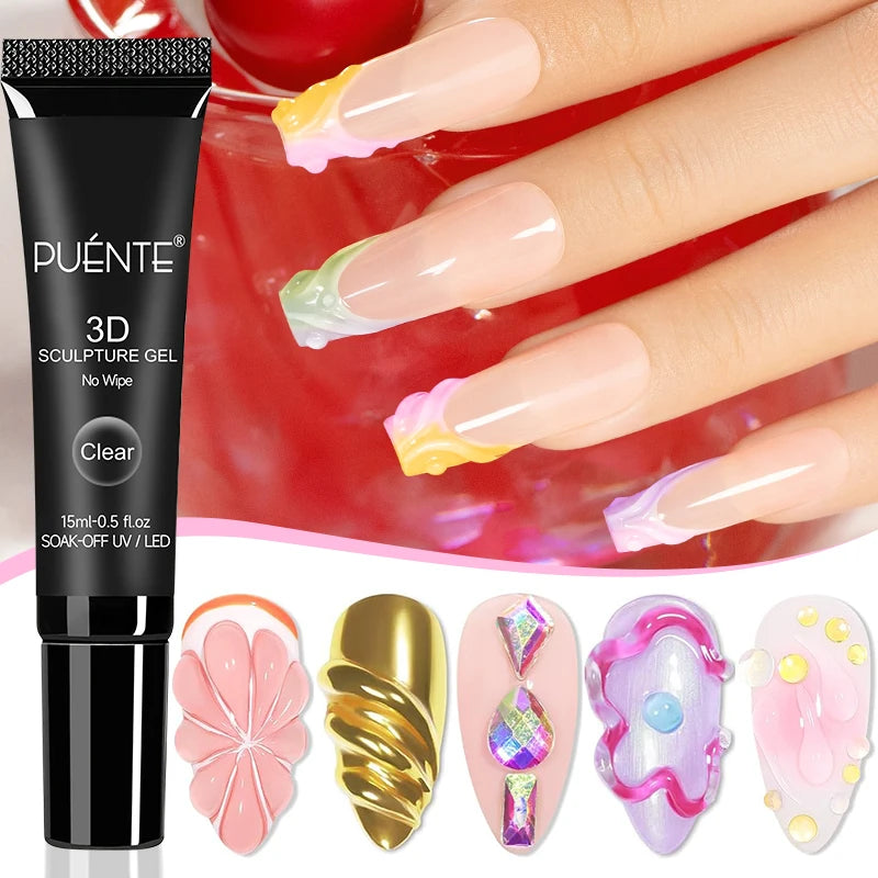 3D Sculpture Gel Nail Polish 15ml - Professional Soak Off Formula Permanent Makeup Machines Tidesmit