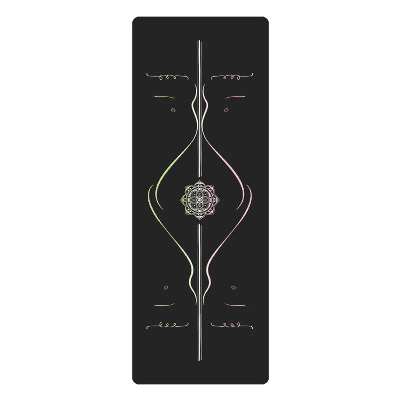 Professional PU Natural Rubber Yoga Mat, Non-Slip Grip Thickened Shock-Absorbing Exercise Dance Fitness Mat