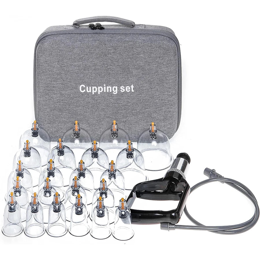 Cupping Therapy Set: 12-22 Piece Vacuum Suction Massage Kit Relaxation Treatment Tidesmit