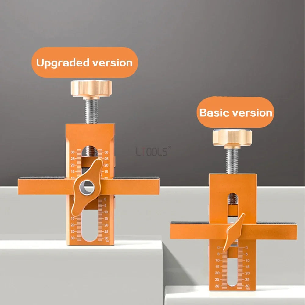 Adjustable Cabinet Door Mounting Jig Quick Positioning Hole Opening Tool Aluminum Alloy for Woodworking Installing Cabinets Tool