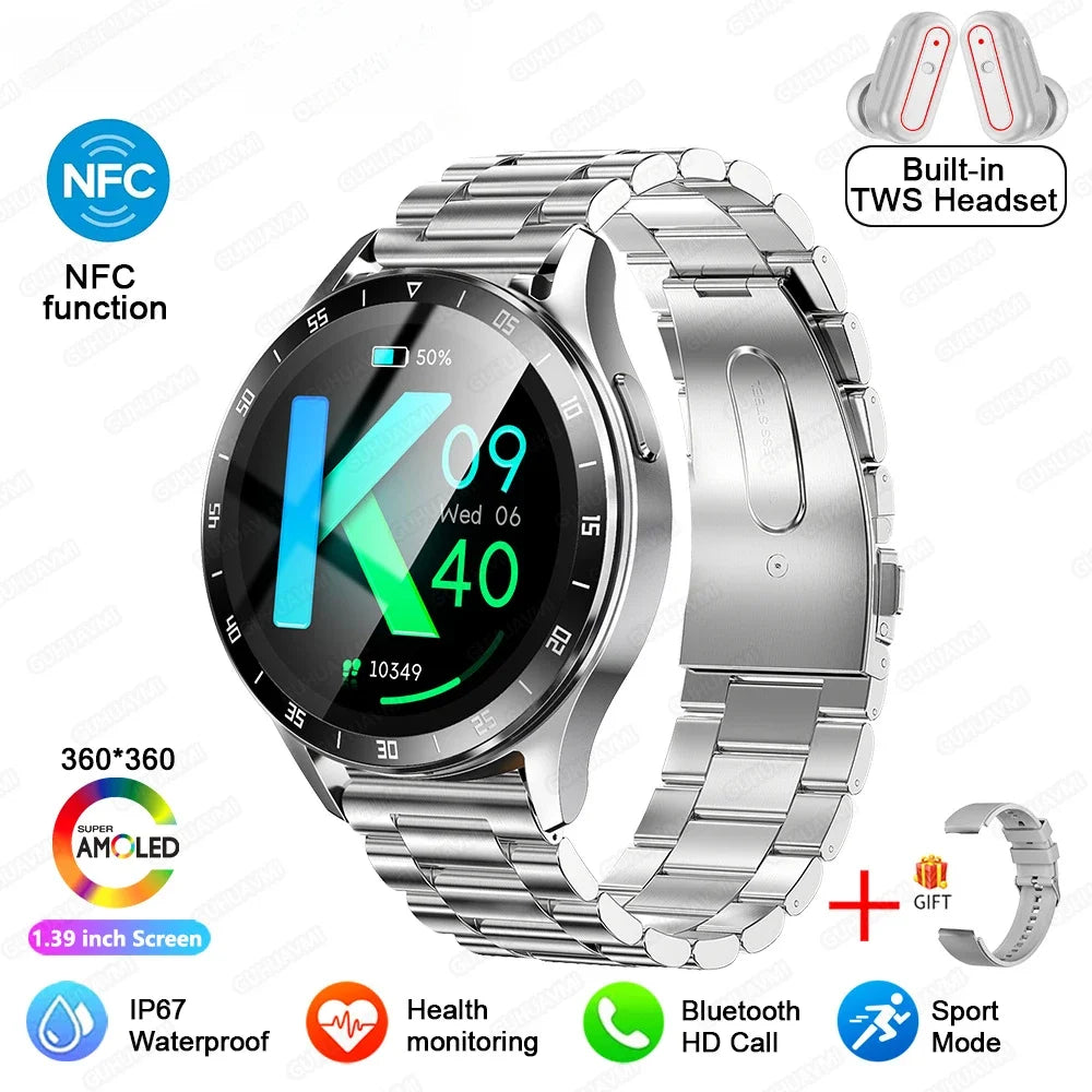 New X10 Headset Smart Watch TWS 2 in 1 Wireless Bluetooth Earphone Blood Pressure Heart Rate Testing Sport Music Smartwatch